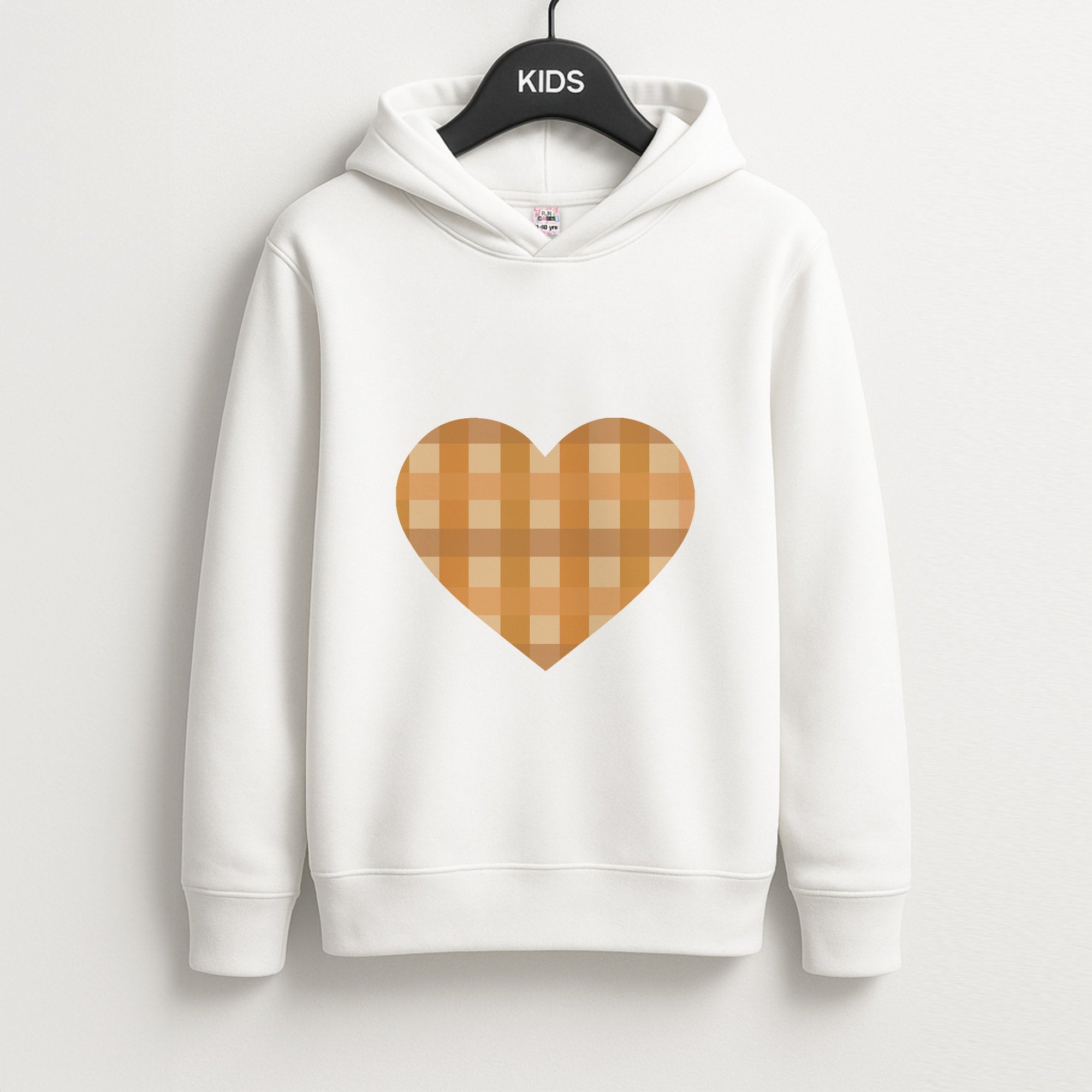 Orange Plaid Pattern- Autumn Unisex Kids Hoodie