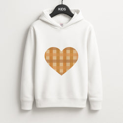 Orange Plaid Pattern- Autumn Unisex Kids Hoodie