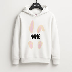 White Bunny Personalised Unisex Kids Hoodie