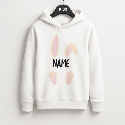 White Bunny Personalised Unisex Kids Hoodie