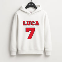 Red - Personalised Football   Kids Hoodie