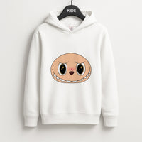Cute Brown Monster Face Kids Hoodie