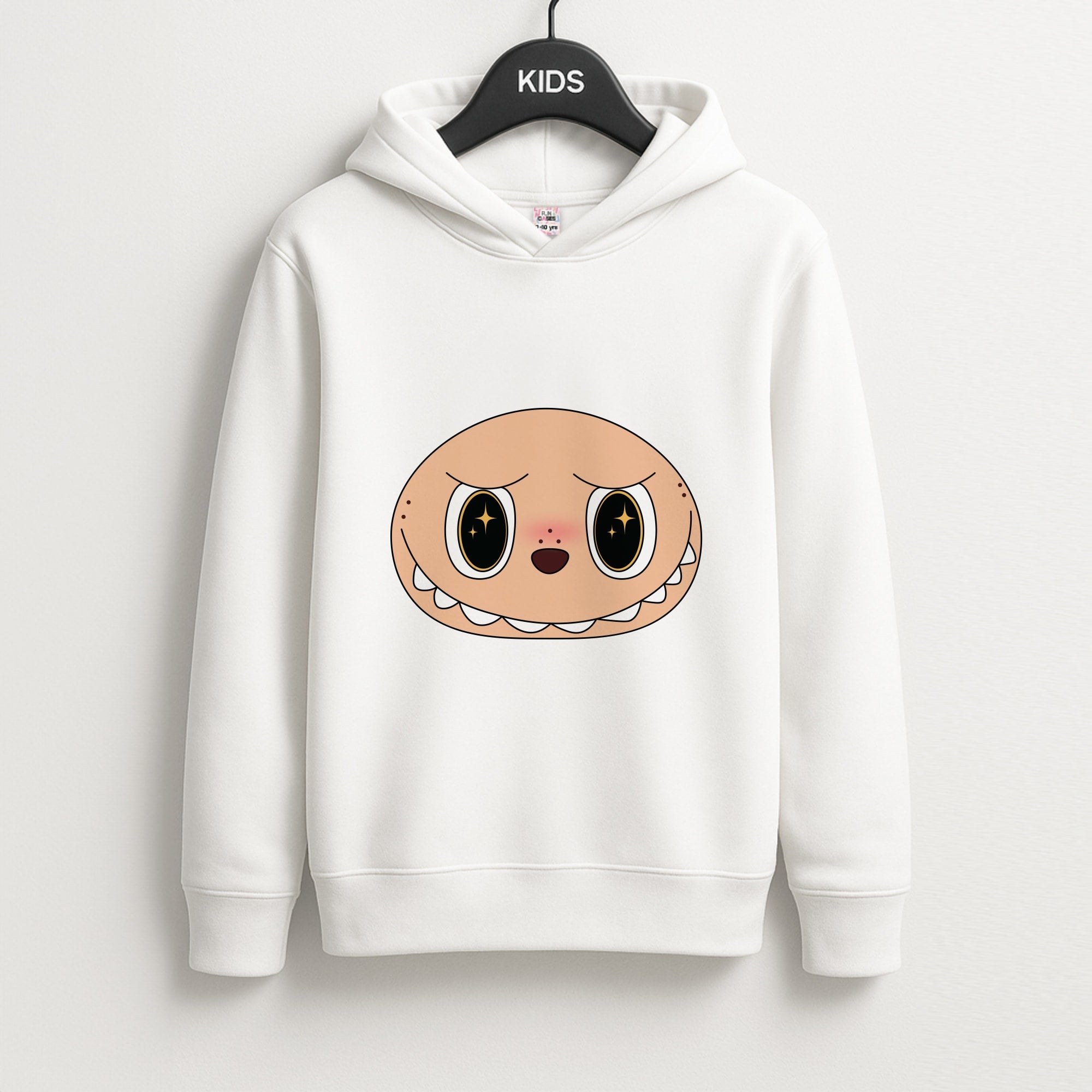 Cute Brown Monster Face Unisex Kids Hoodie