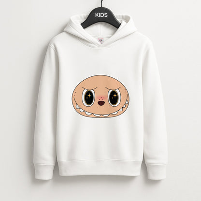 Cute Brown Monster Face Unisex Kids Hoodie