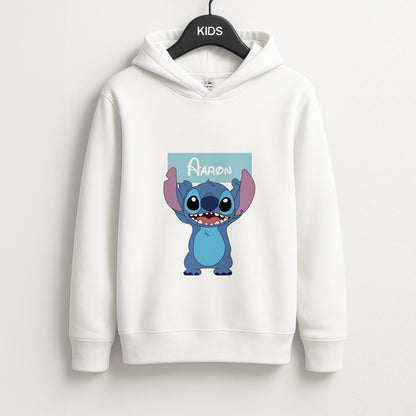 Standing Blue Alien - Personalised Disney Unisex Kids Hoodie