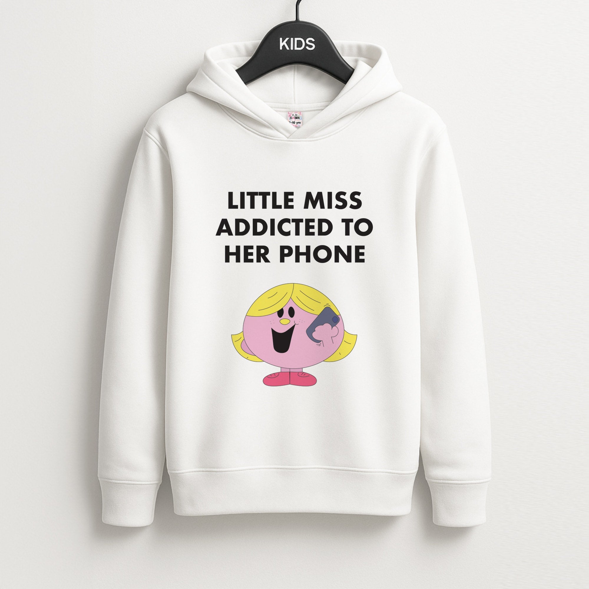 Little Miss Addicted To Her Phone - Aesthetic Quote Kids Hoodie