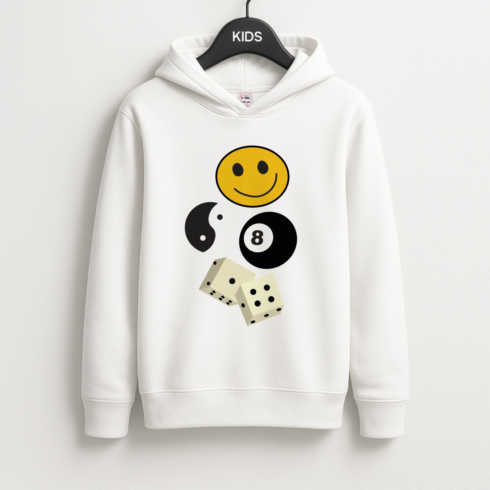 8 Ball Pattern - Skate Aesthetic  Unisex Kids Hoodie