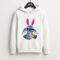 Easter Bunny Blue Alien Kids Hoodie