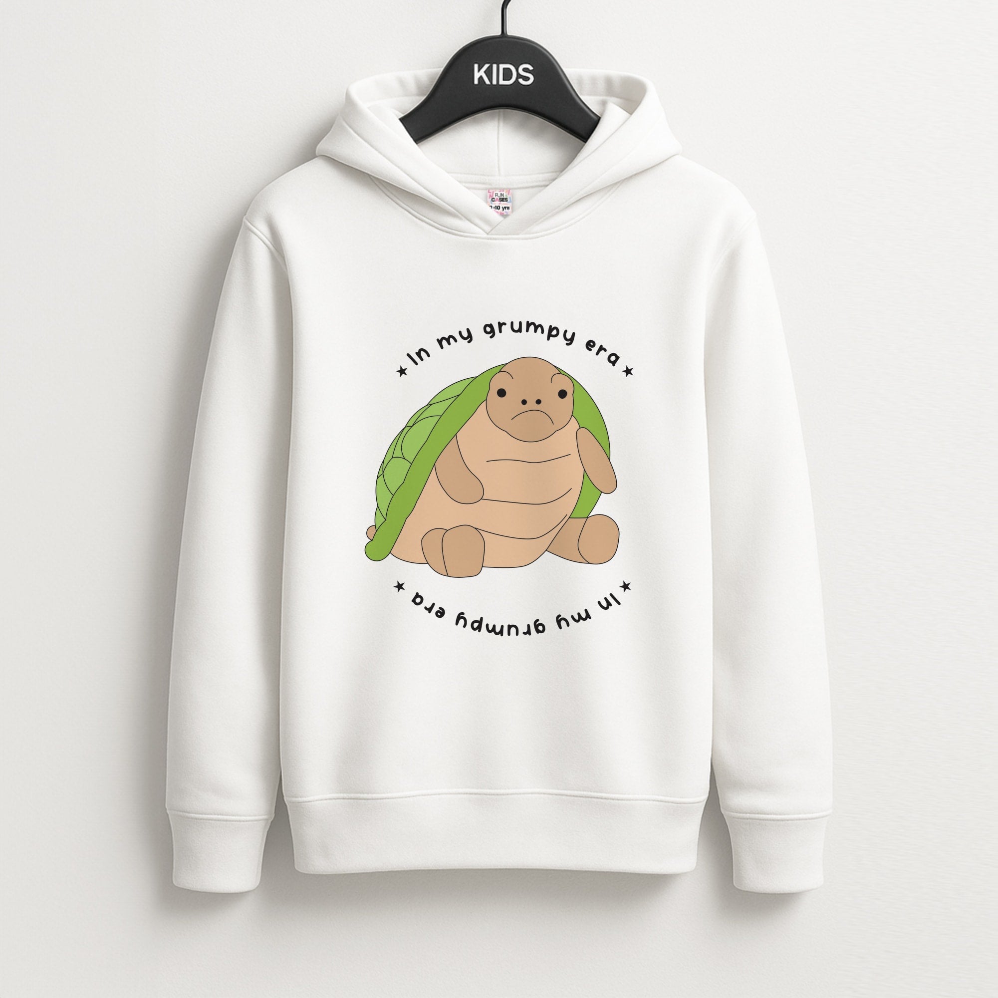 Grumpy Era Turtle Kids Hoodie