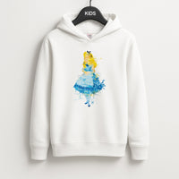 Watercolour Alice in Wonderland Fairytale Kids Hoodie
