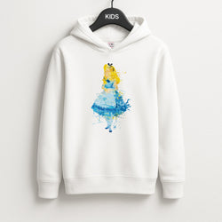 Watercolour Alice in Wonderland Fairytale Kids Hoodie