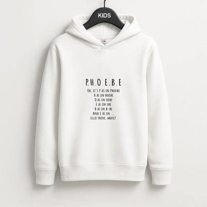 Spelling Phoebe Unisex Kids Hoodie