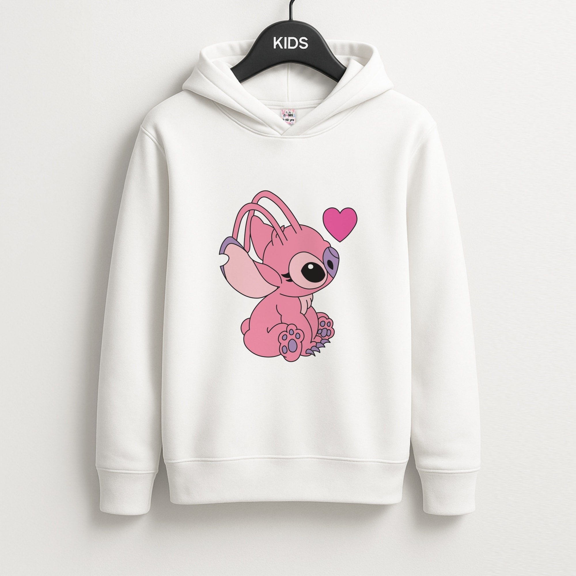 Love Heart Pattern - Pink Alien Unisex Kids Hoodie