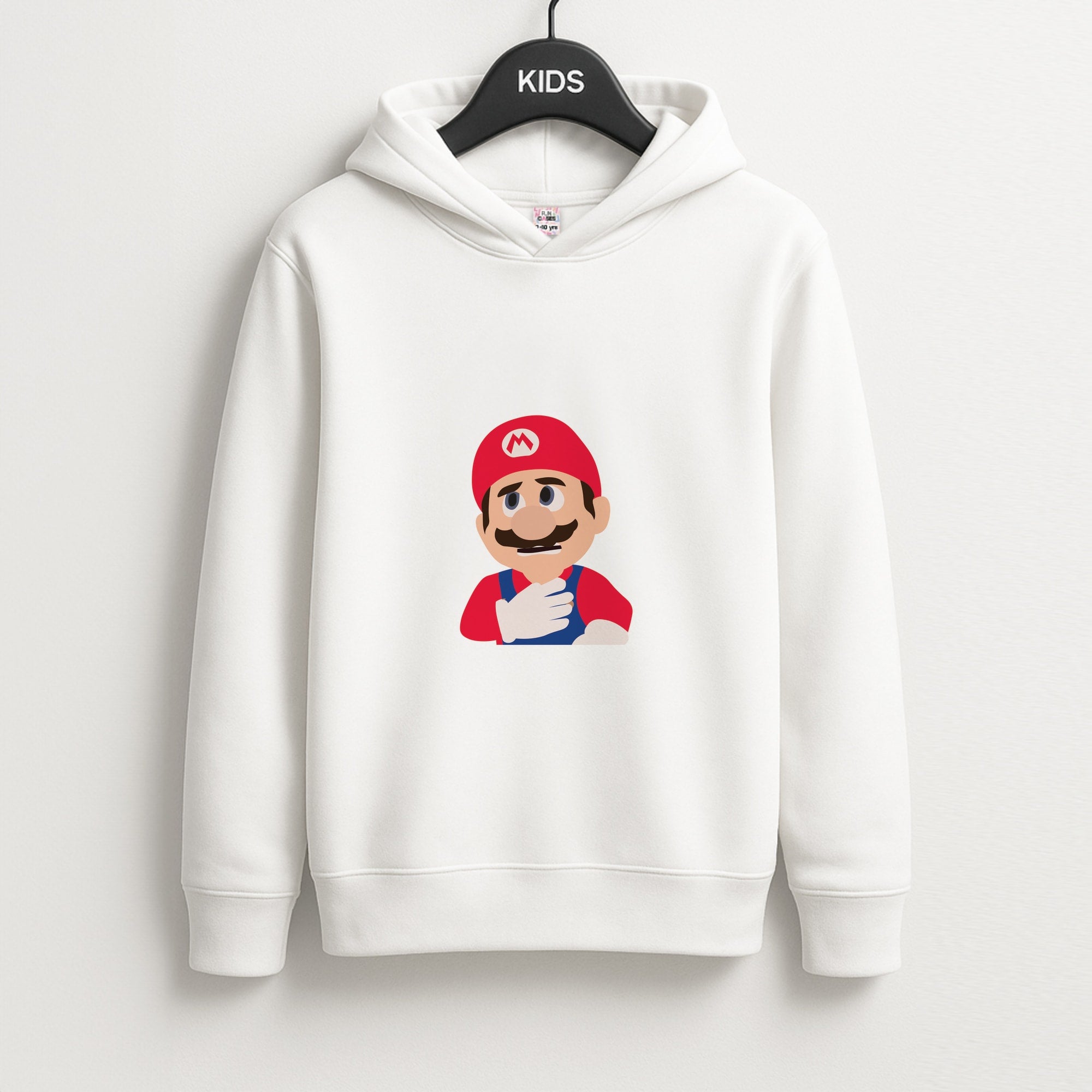 Worried Mario Unisex Kids Hoodie