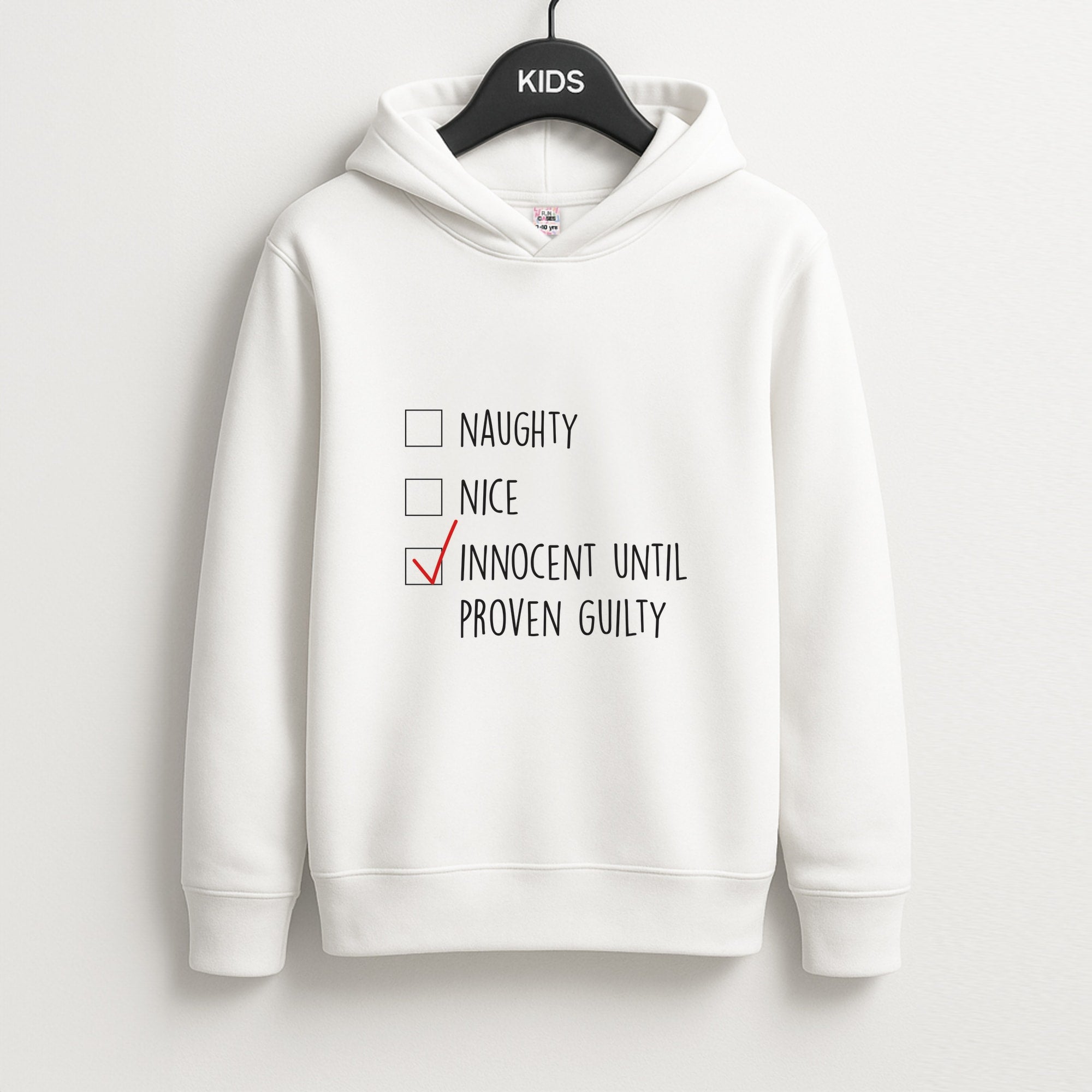 Innocent Until Proven Guilty - Naughty Or Nice  Unisex Kids Hoodie