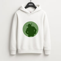 Green Ogre Outline Kids Hoodie