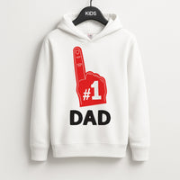 #1 Dad Foam Finger Kids Hoodie