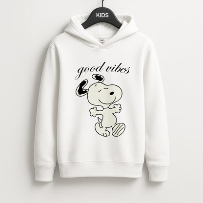 Good Vibes Cartoon Beagle Unisex Kids Hoodie