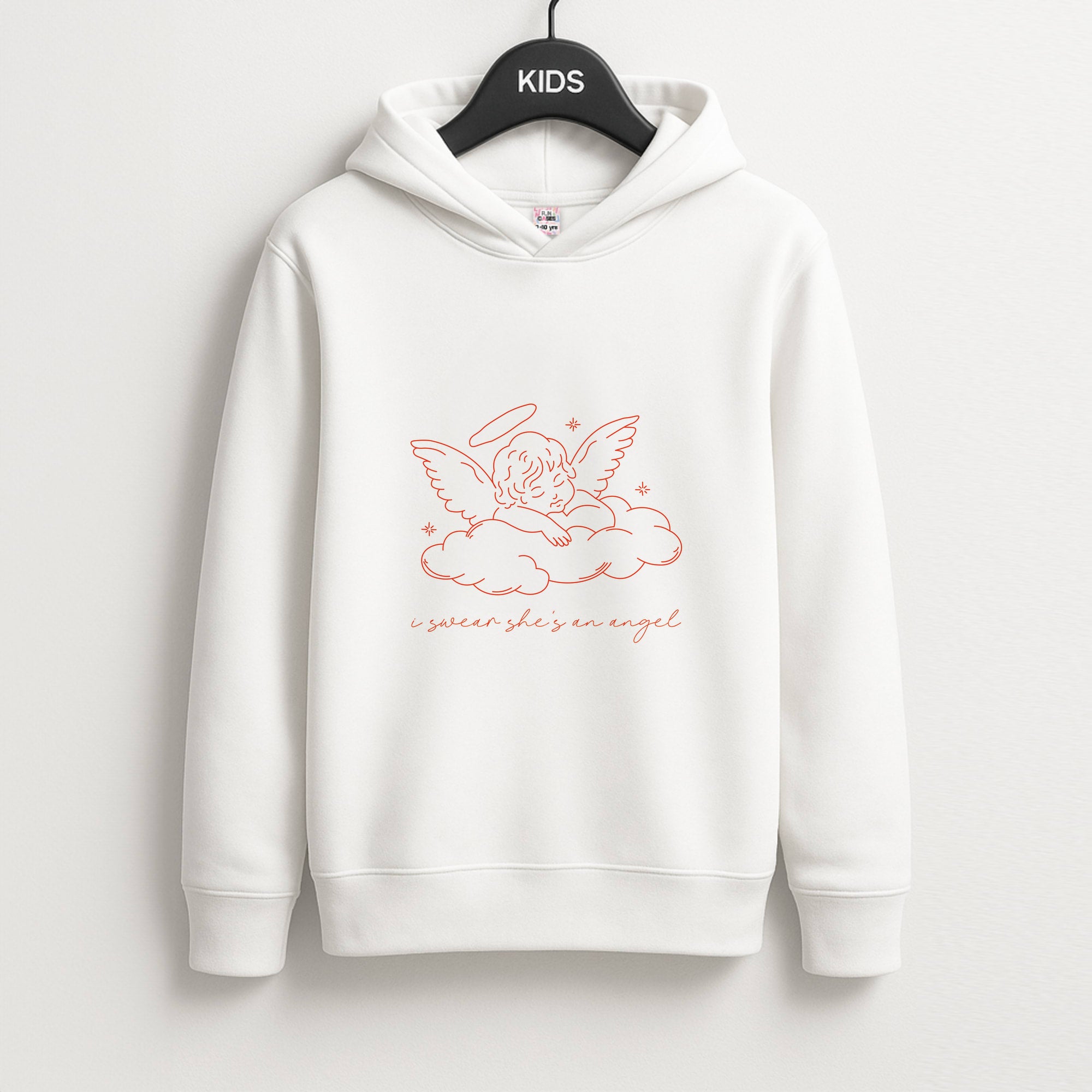 I Swear Shes An Angel - Clean Girl Aesthetic Unisex Kids Hoodie