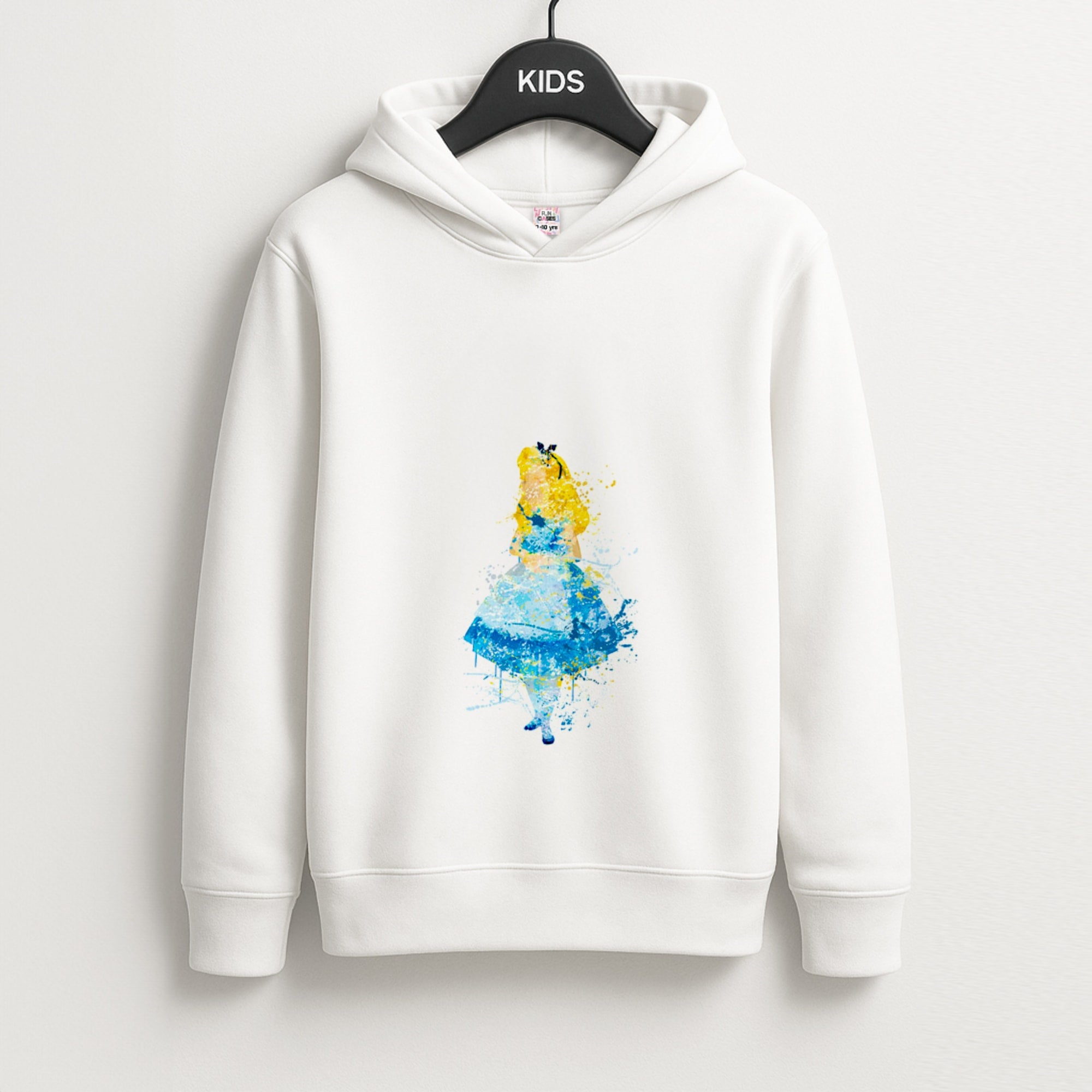 Watercolour Alice in Wonderland Fairytale Unisex Kids Hoodie