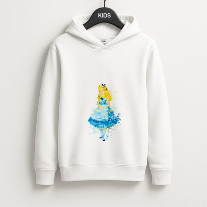 Watercolour Alice in Wonderland Fairytale Unisex Kids Hoodie