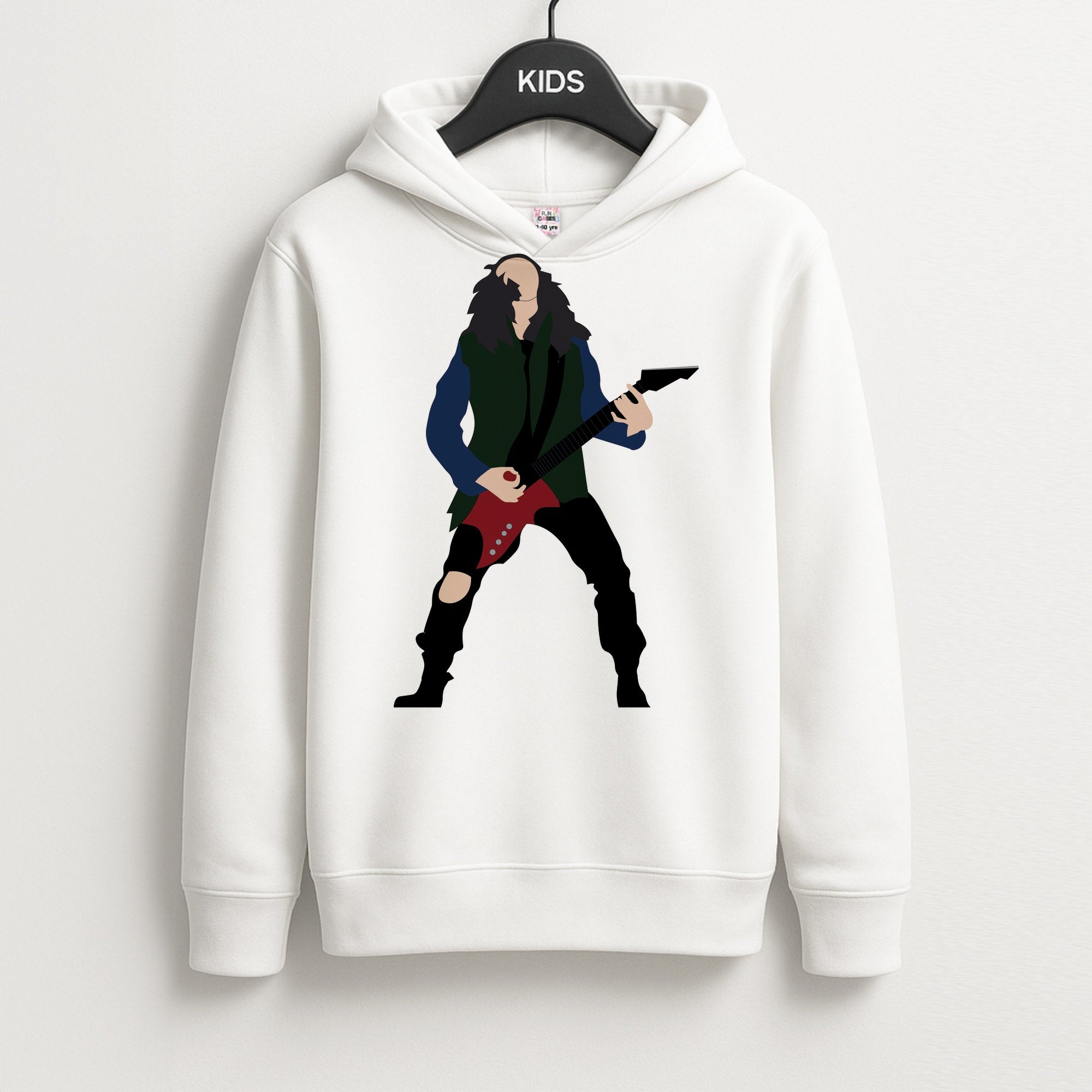 Eddie Munson Playing Guitar Kids Hoodie