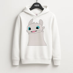 White Fury Dragon Kids Hoodie