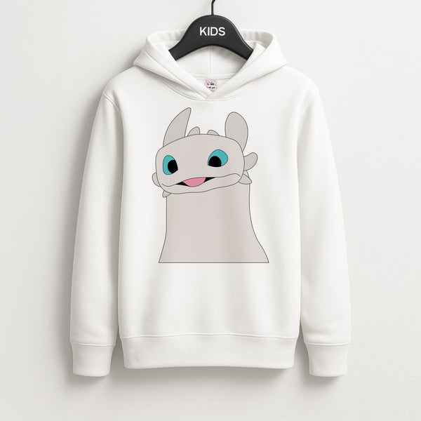 White Fury Dragon Kids Hoodie