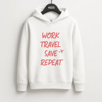 Work Travel Save Repeat - Travel Kids Hoodie