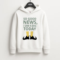 I Saw A Dog Today - Elf Unisex Kids Hoodie