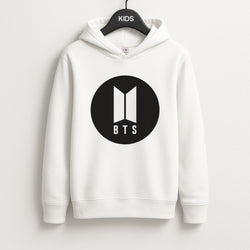 BTS logo Black - K Pop Kids Hoodie