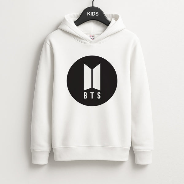 BTS logo Black - K Pop Kids Hoodie