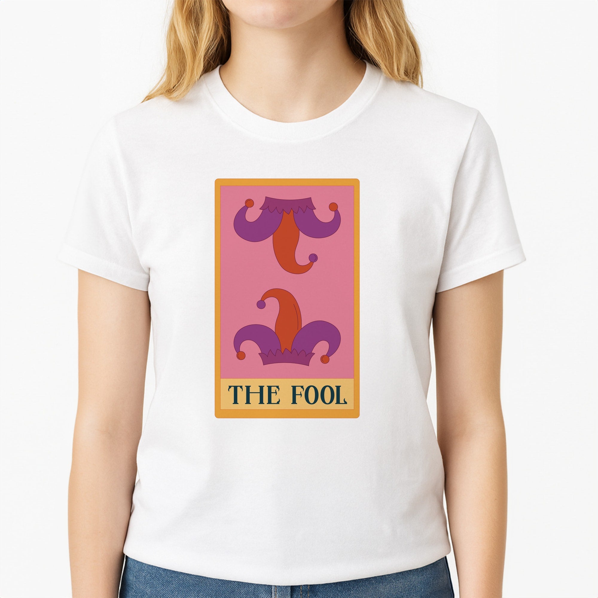 The Fool - Tarot Cards Unisex T-Shirt, worn by a female model