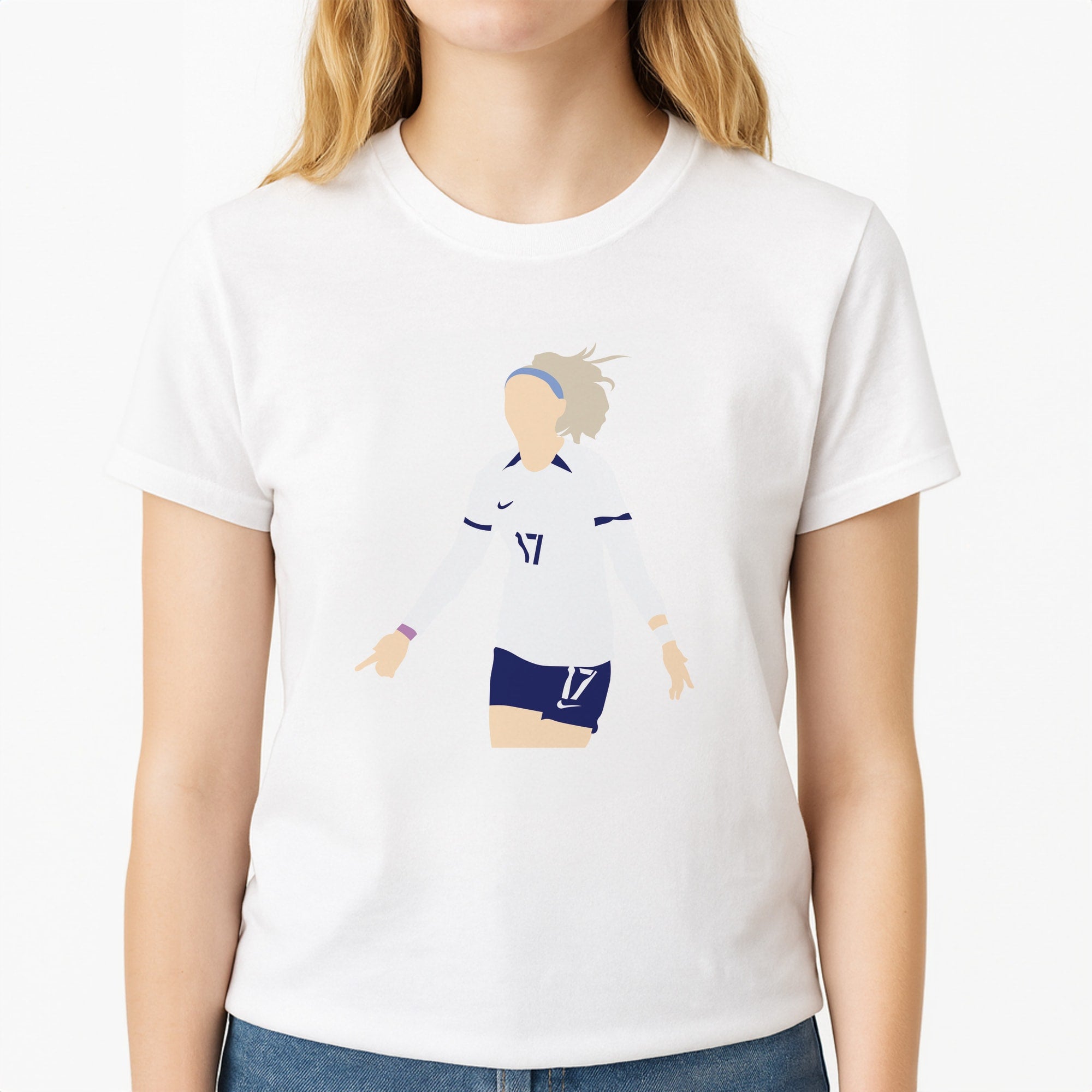 Kelly - Womens World Cup Unisex T-Shirt, worn by a female model