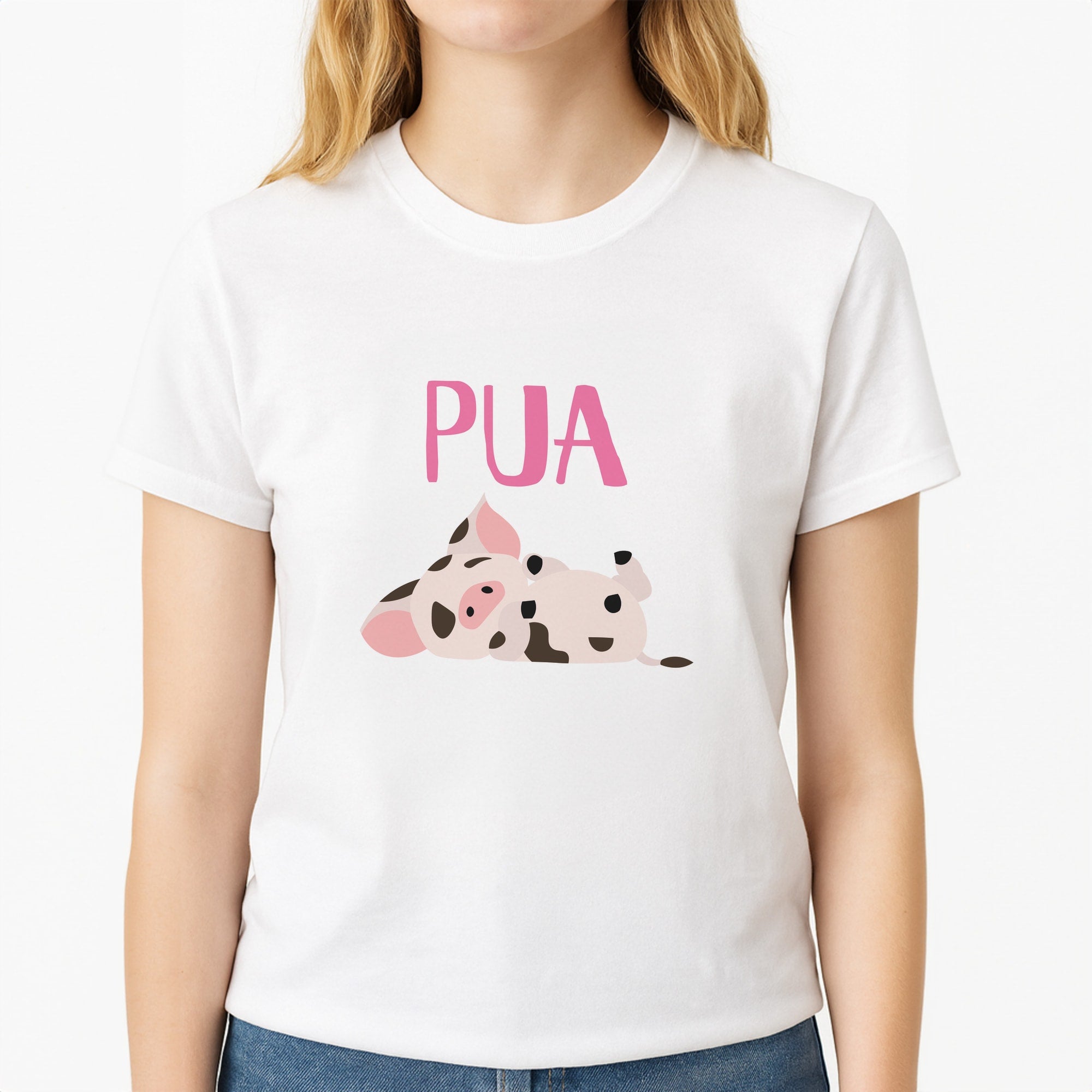 Pua Unisex T-Shirt, worn by a female model