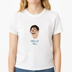Hello All - FND Unisex T-Shirt, worn by a female model