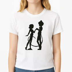 Ladybug And Cat Noir Unisex T-Shirt, worn by a female model