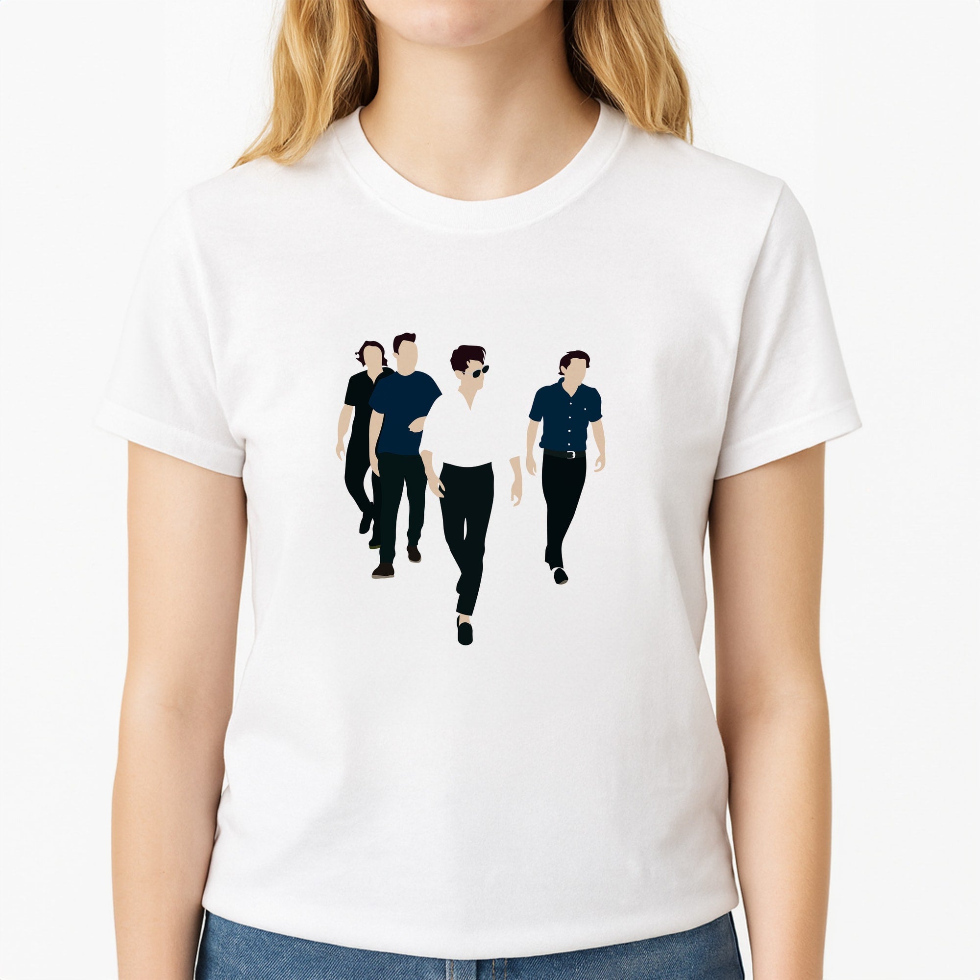 Walking Unisex T-Shirt, worn by a female model