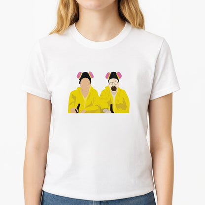Walter And Jesse Unisex T-Shirt, worn by a female model