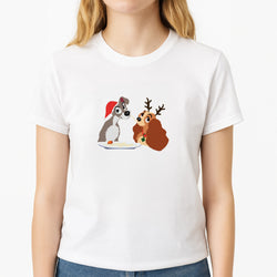 Christmas Lady Unisex T-Shirt, worn by a female model