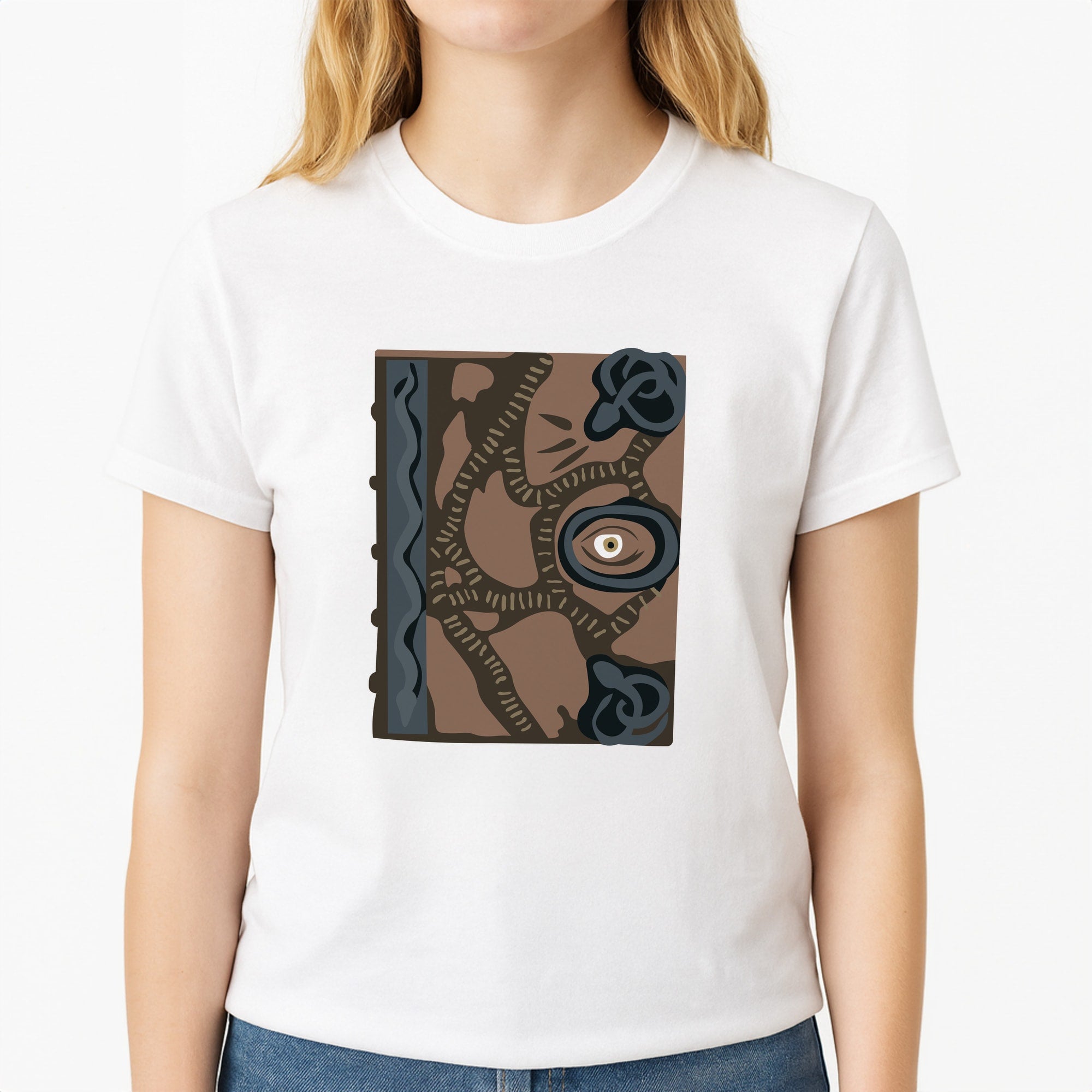 Manual Of Witchcraft - Hocus Pocus Unisex T-Shirt, worn by a female model