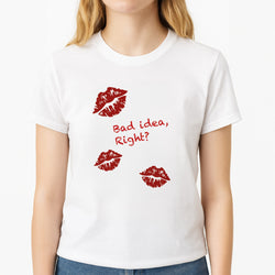 Bad Idea, Right? - Olivia Unisex T-Shirt, worn by a female model