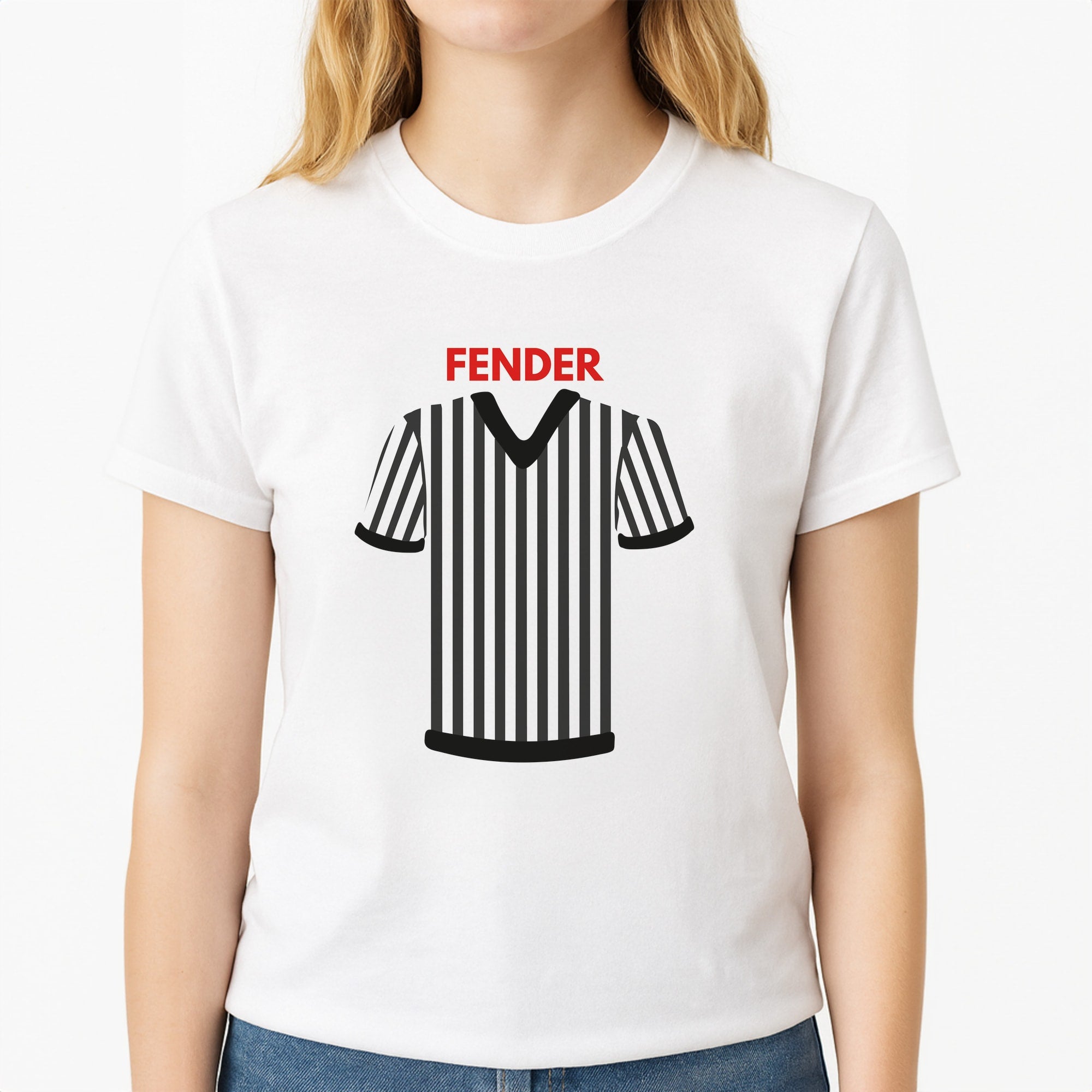 Newcastle - Fender Unisex T-Shirt, worn by a female model