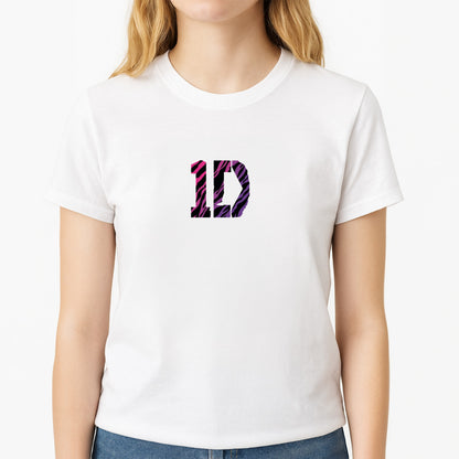 Zebra 1D Unisex T-Shirt, worn by a female model