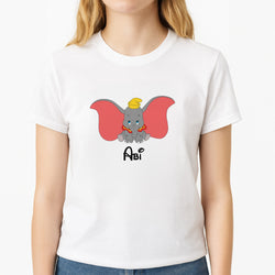 Dumbo - Personalised Fairytale Unisex T-Shirt, worn by a female model