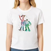 Watercolour Woody & Buzz A Story of Toys Fairytale T-Shirt 3