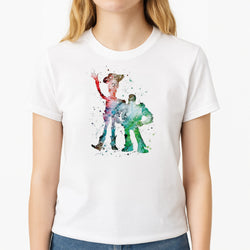 Watercolour Woody & Buzz A Story of Toys Fairytale T-Shirt