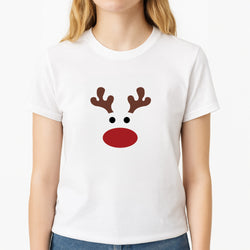 Rudolph Red Nose - Christmas Unisex T-Shirt, worn by a female model