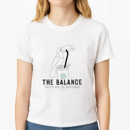 The Balance Unisex T-Shirt, worn by a female model