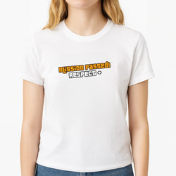 Respect - Video Game Unisex T-Shirt, worn by a female model